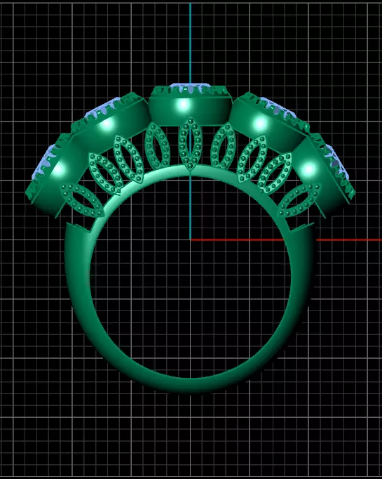 five round bazel setting jewelry ring 3D print model_2