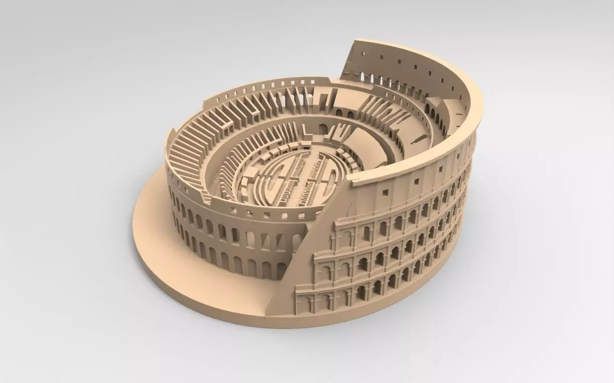 3D design of the iconic Colosseum in Rome 3D print model_5