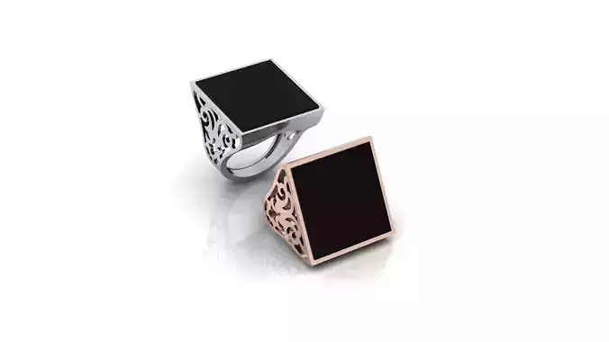 rectangle man jewelry ring