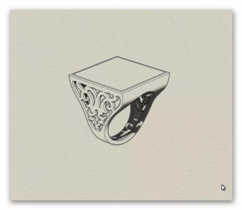 rectangle man jewelry ring 3D print model_6