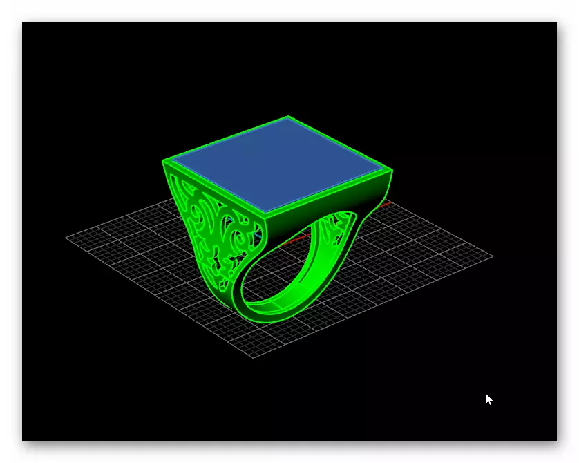 rectangle man jewelry ring 3D print model_1