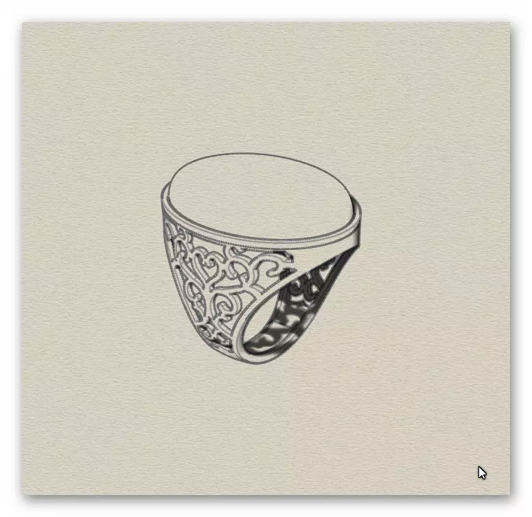 man oval signet jewelry ring 3D print model_6