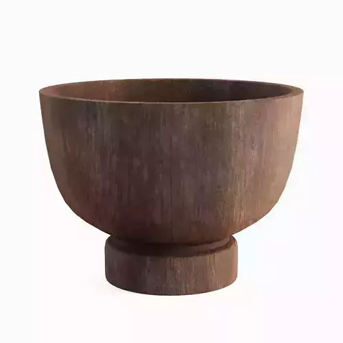 Medieval Wooden Bowl 05 Low-poly 3D model 3