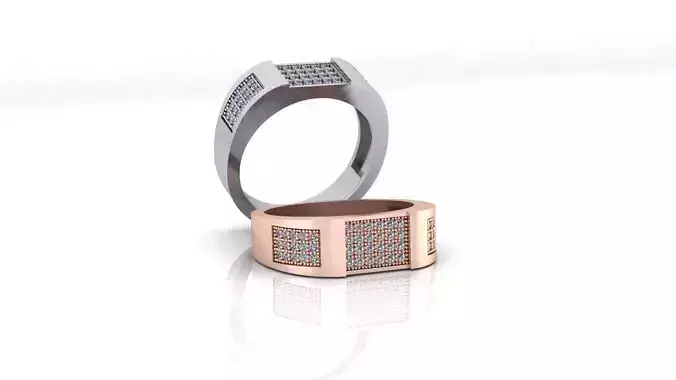 man pave setting jewelry ring
