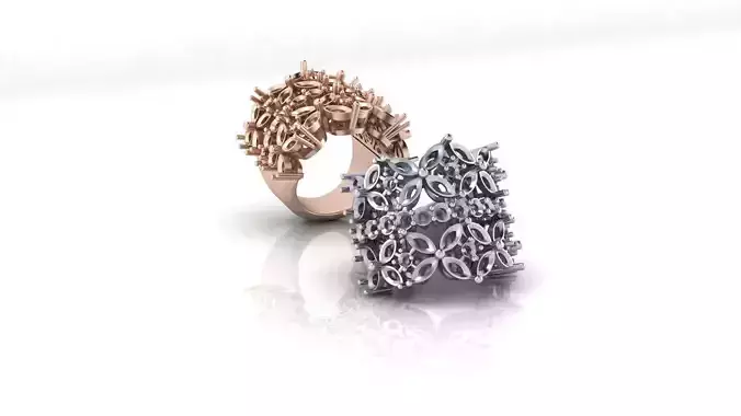 marquise and round jewelry ring