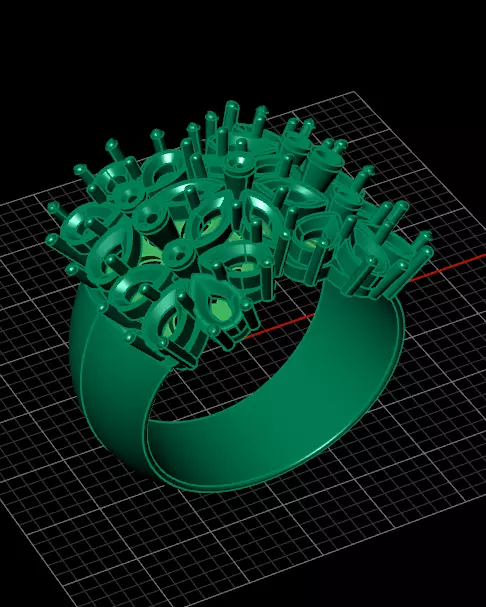 marquise and pear jewelry ring 3D print model_1