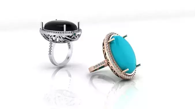 oval halo jewelry ring