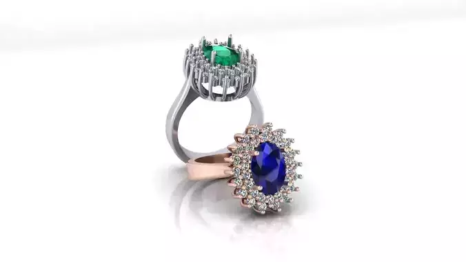 oval halo jewelry ring