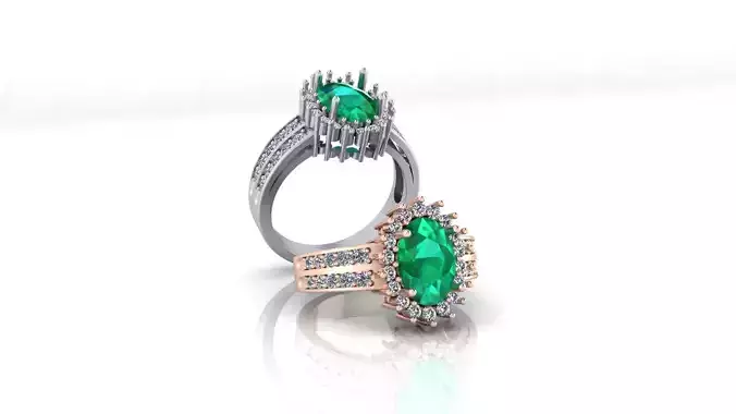 oval halo cluster jewelry ring 