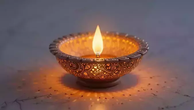 Traditional Diwali Diya Lamp 3D Model And Print Indian Oil Lamp