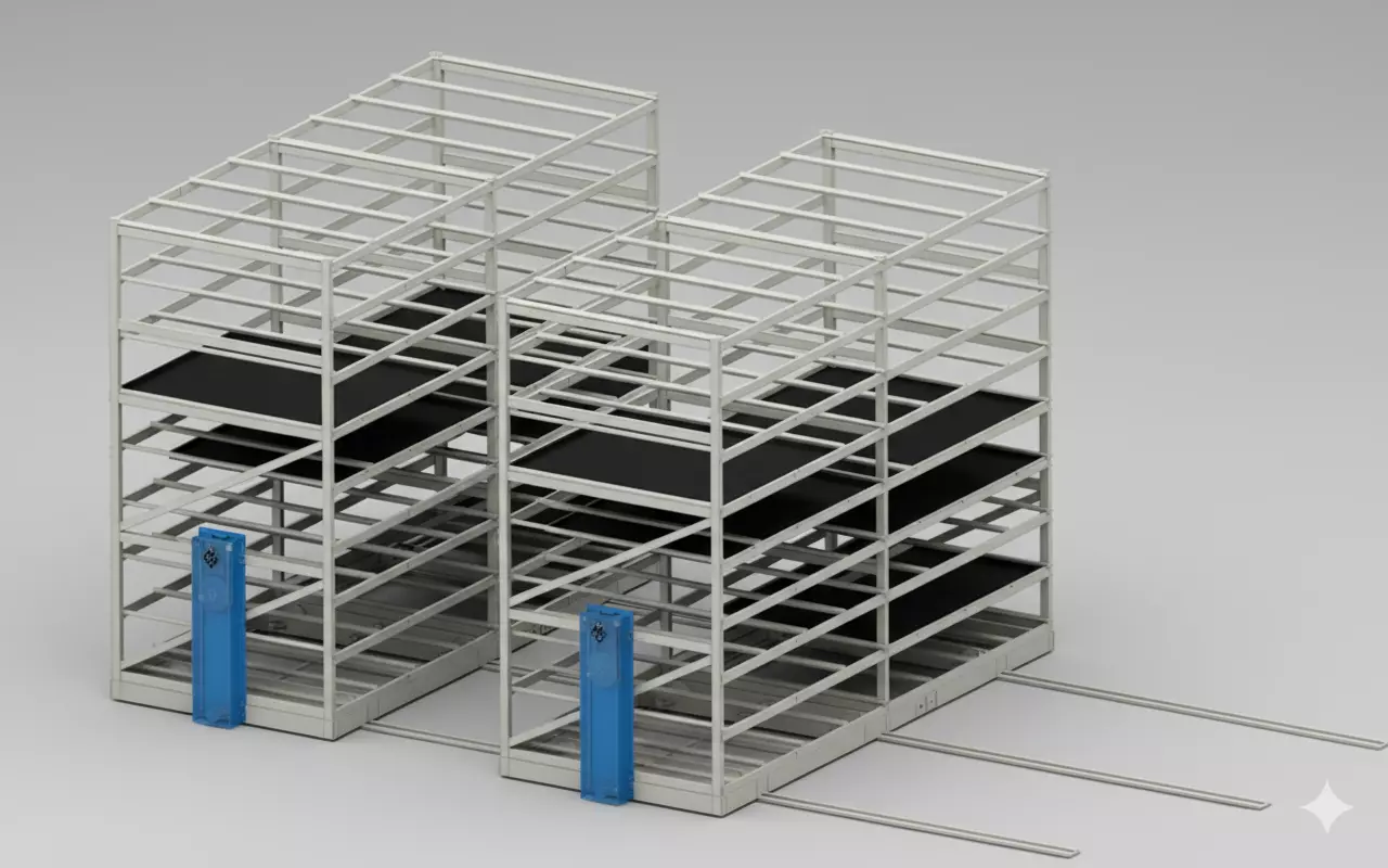 Adjustable Sliding Rack for Medical Laboratory 3D model_3
