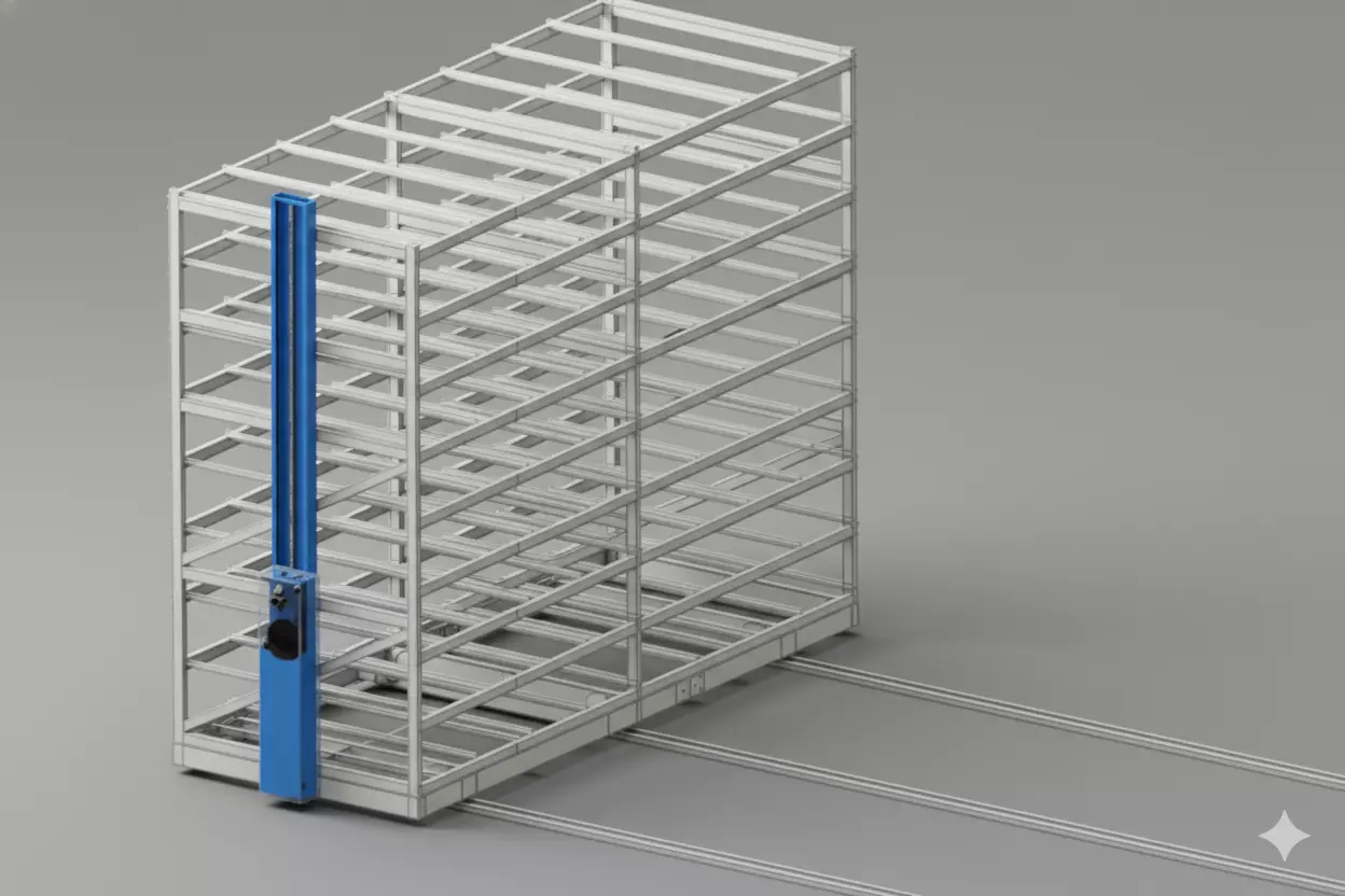 Adjustable Sliding Rack for Medical Laboratory 3D model_0