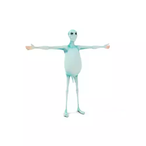 Aqua Alien Character model pack Low-poly 3D model
