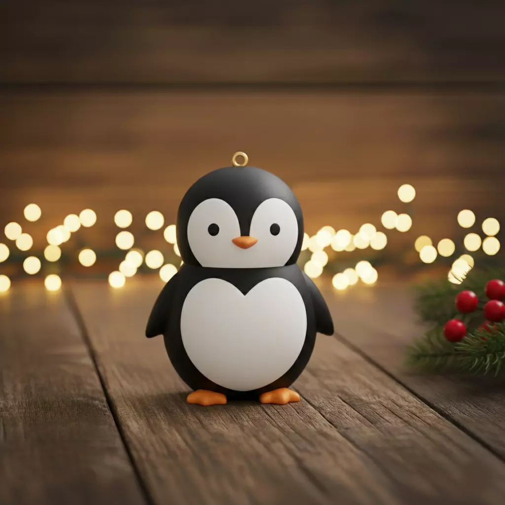 penguin ornament 3D print model_0