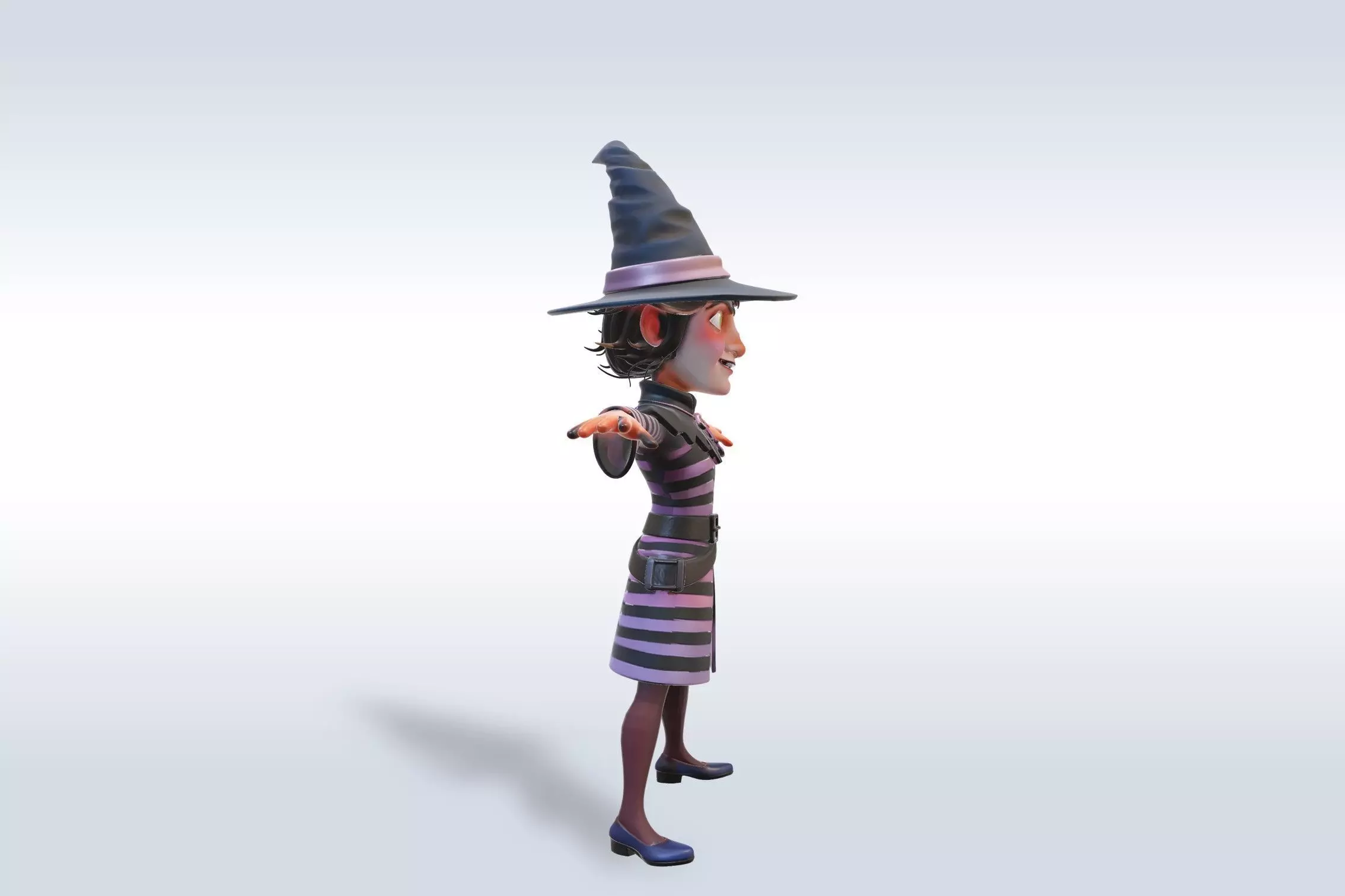 Adorable Witch Halloween Character 3D Model 3D model_1