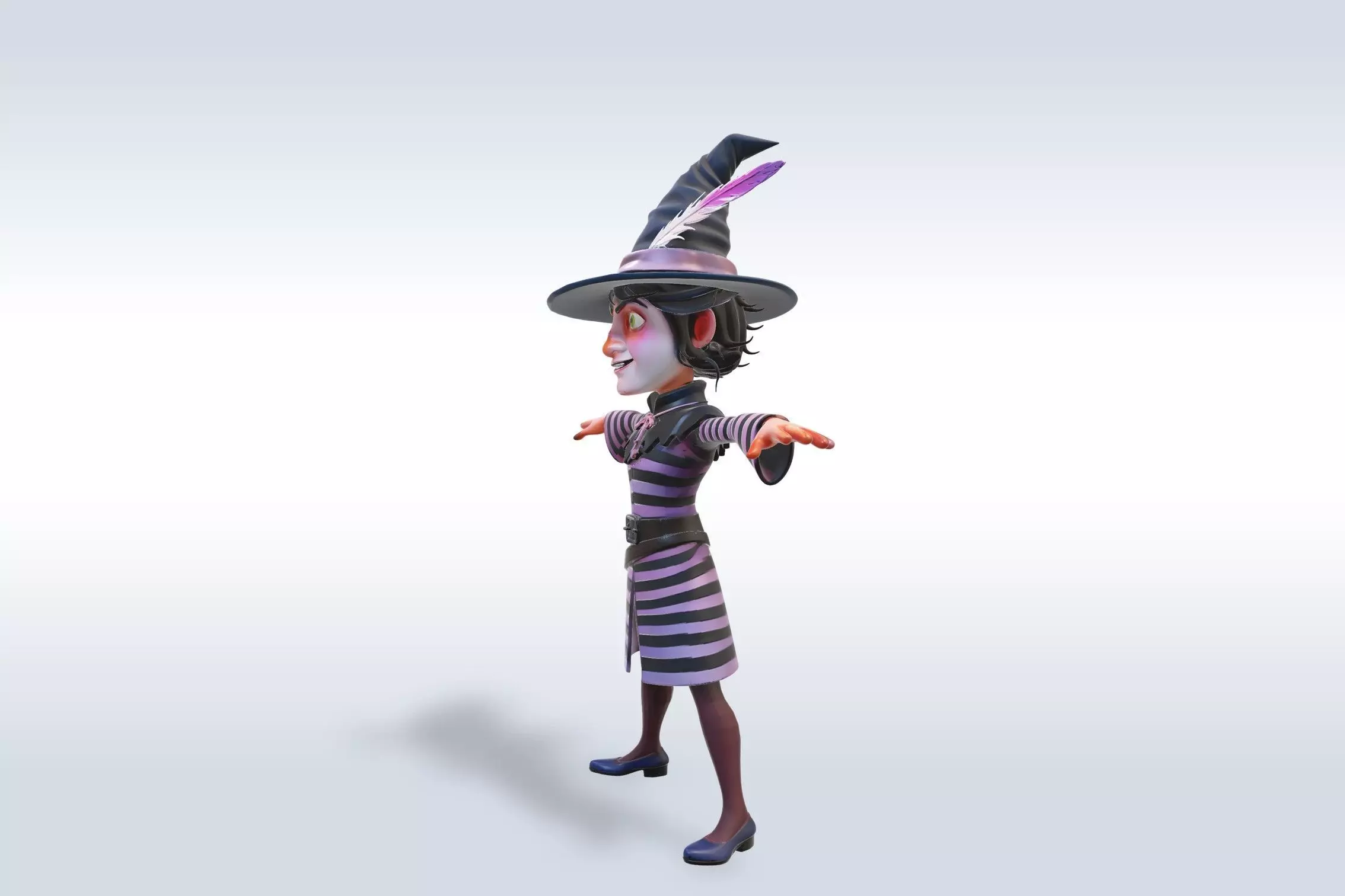 Adorable Witch Halloween Character 3D Model 3D model_2
