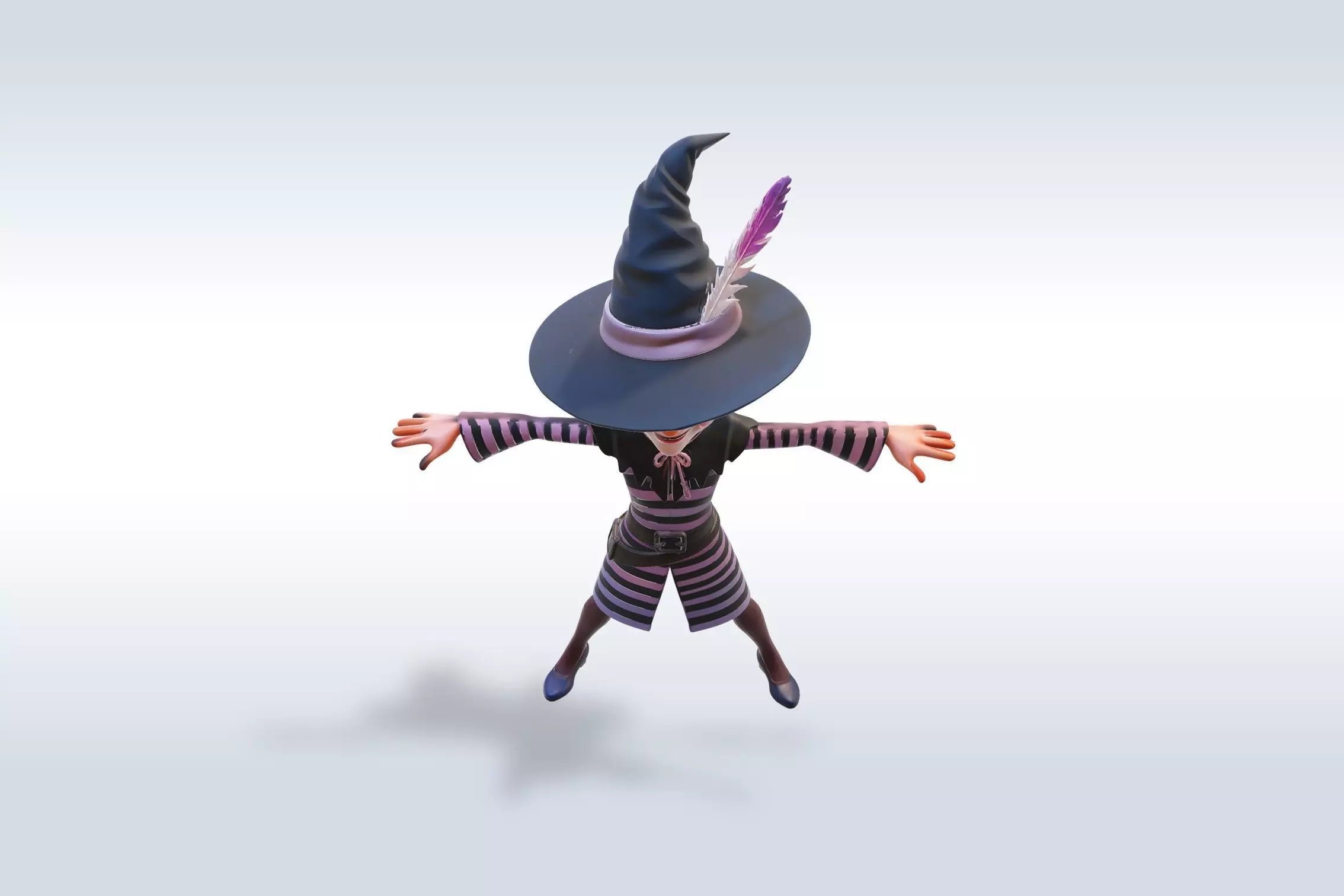 Adorable Witch Halloween Character 3D Model 3D model_3