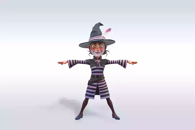 Adorable Witch Halloween Character 3D Model 3D model Adorable Witch Halloween Character 3D Model 3D model