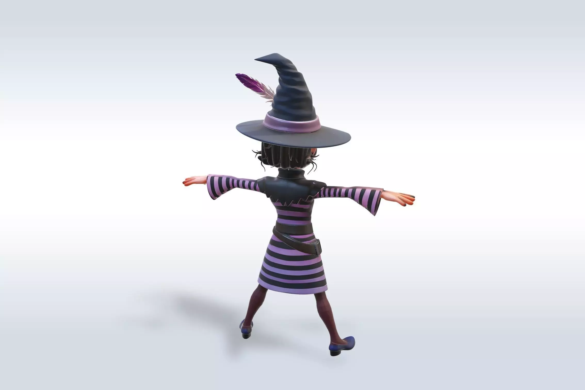 Adorable Witch Halloween Character 3D Model 3D model_4