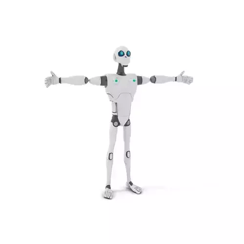 Sleek Gray Robot model pack Low-poly 3D model