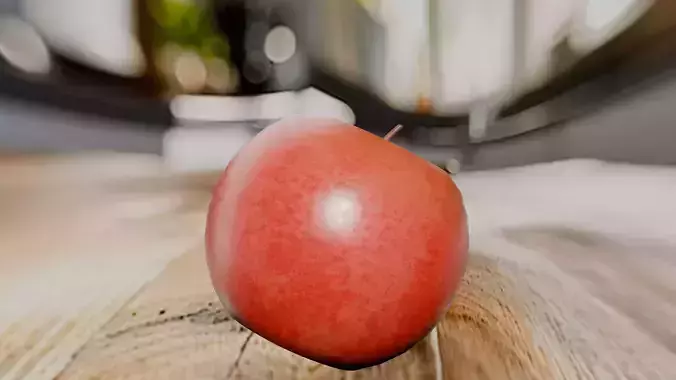 Stylized Red Apple 3D Model