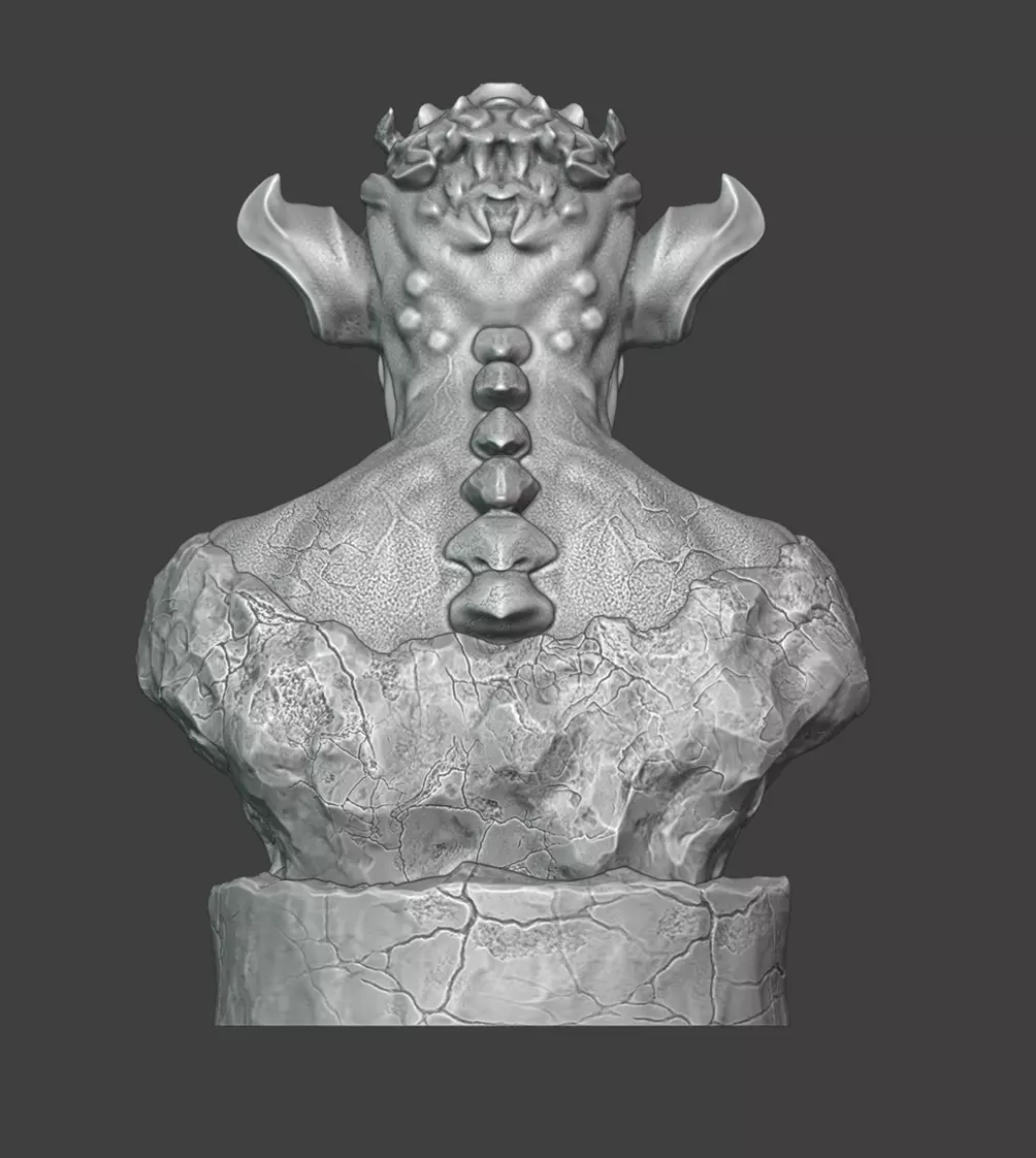 Monster Bust - 3D print STL 3D print model_5