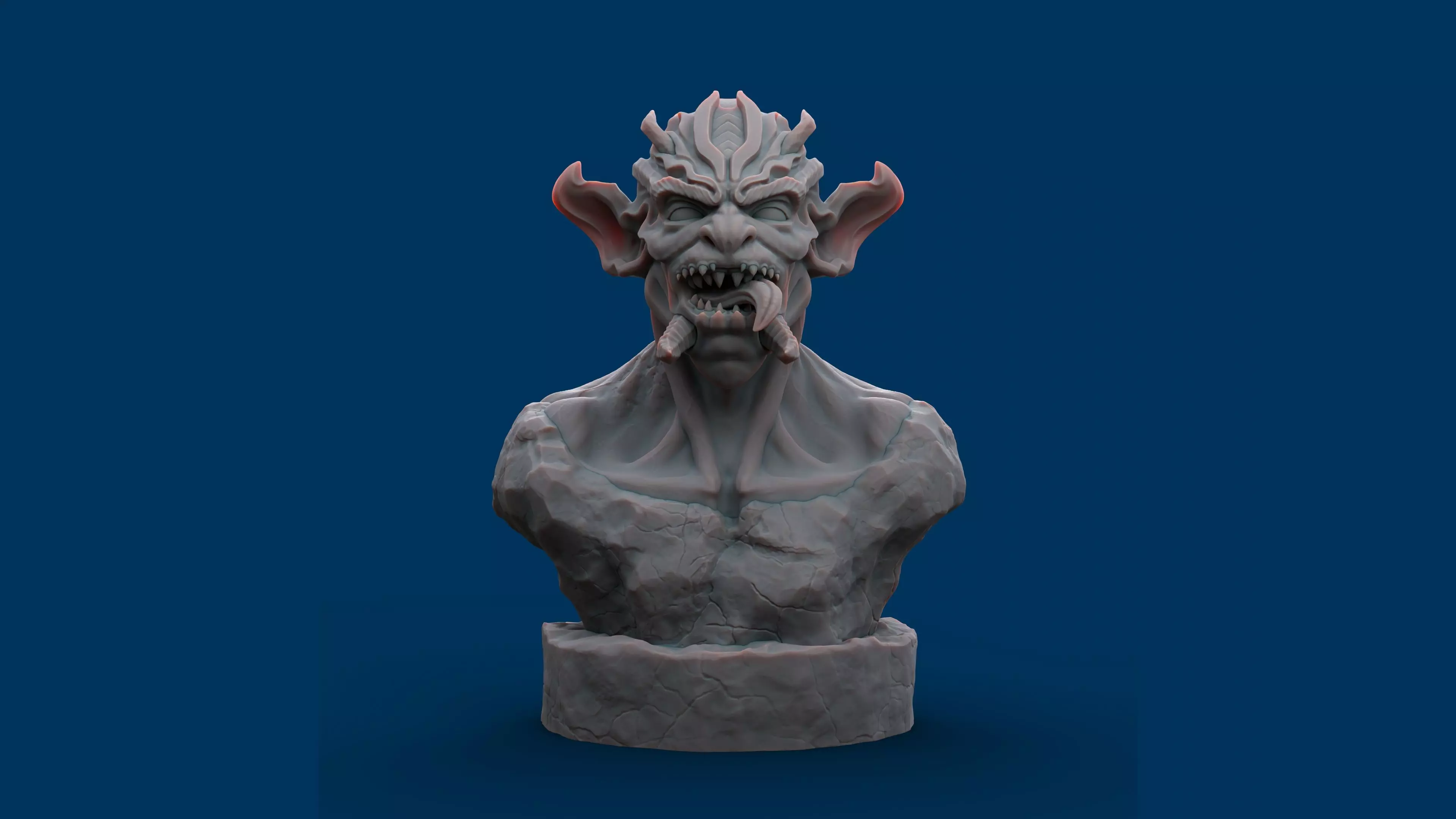 Monster Bust - 3D print STL 3D print model_0