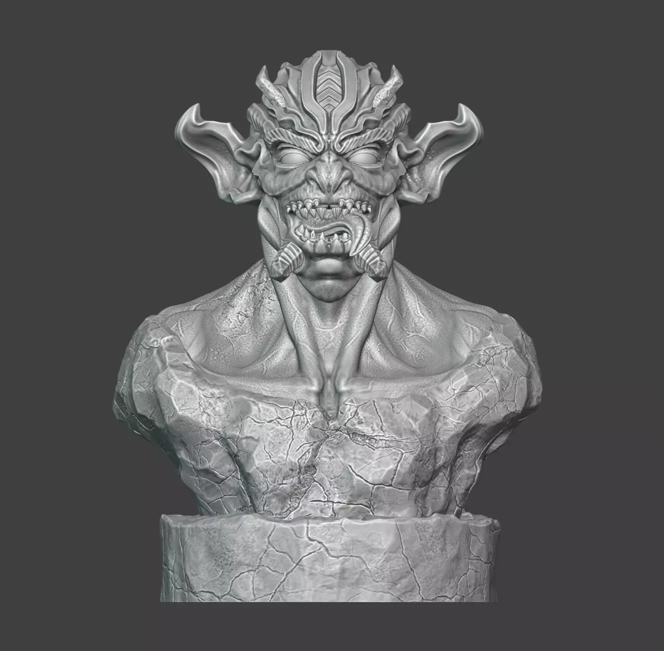 Monster Bust - 3D print STL 3D print model_4