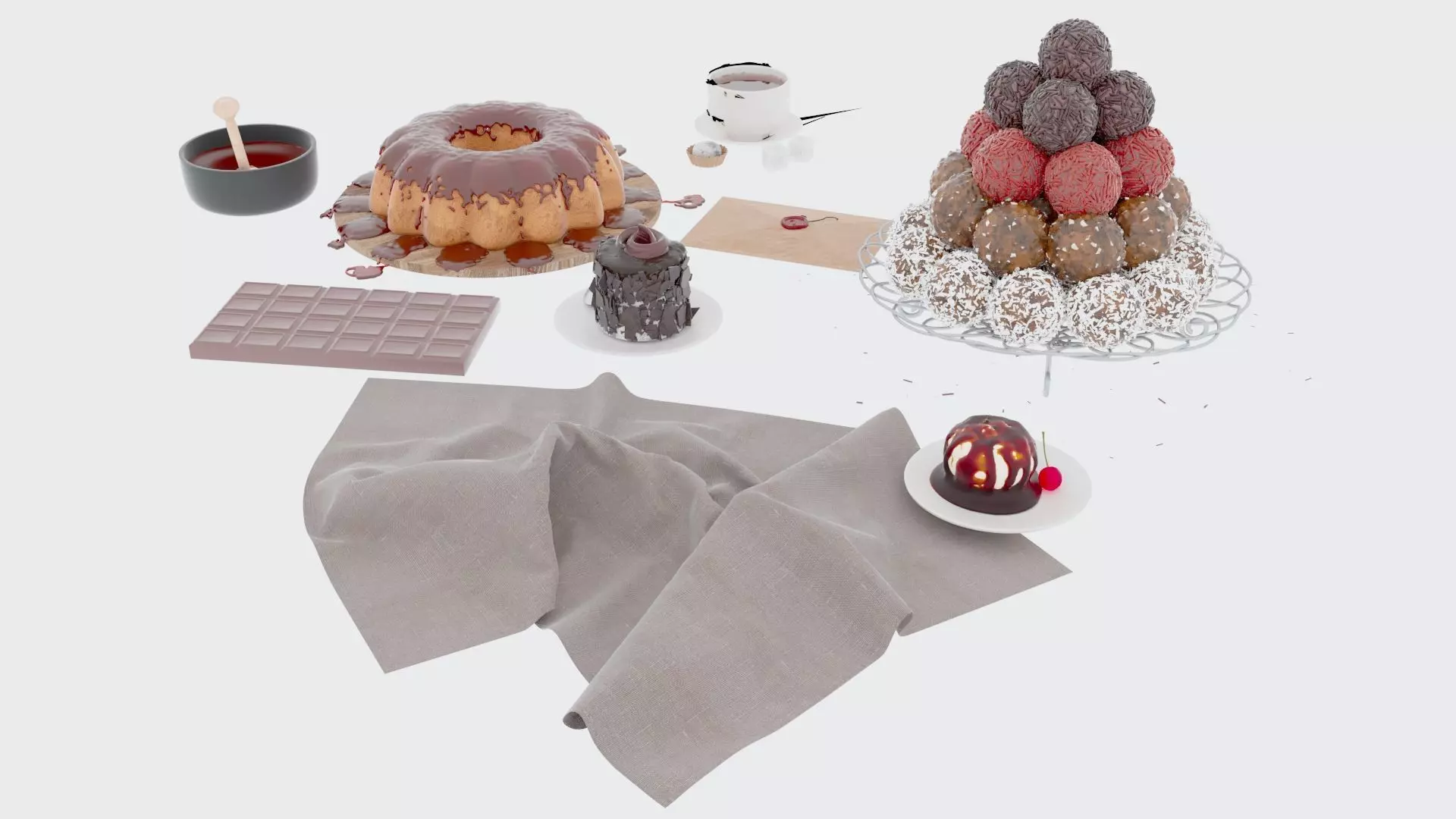 Sweets and Tea 3D model_12