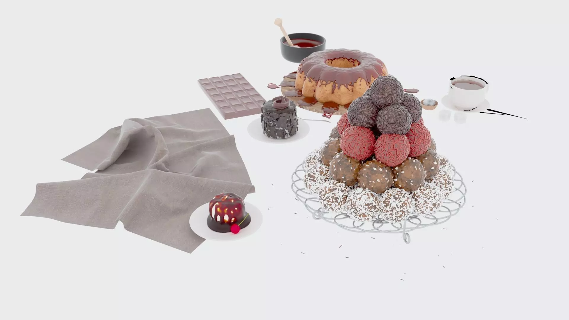 Sweets and Tea 3D model_10