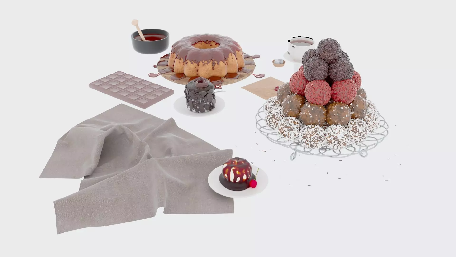 Sweets and Tea 3D model_11