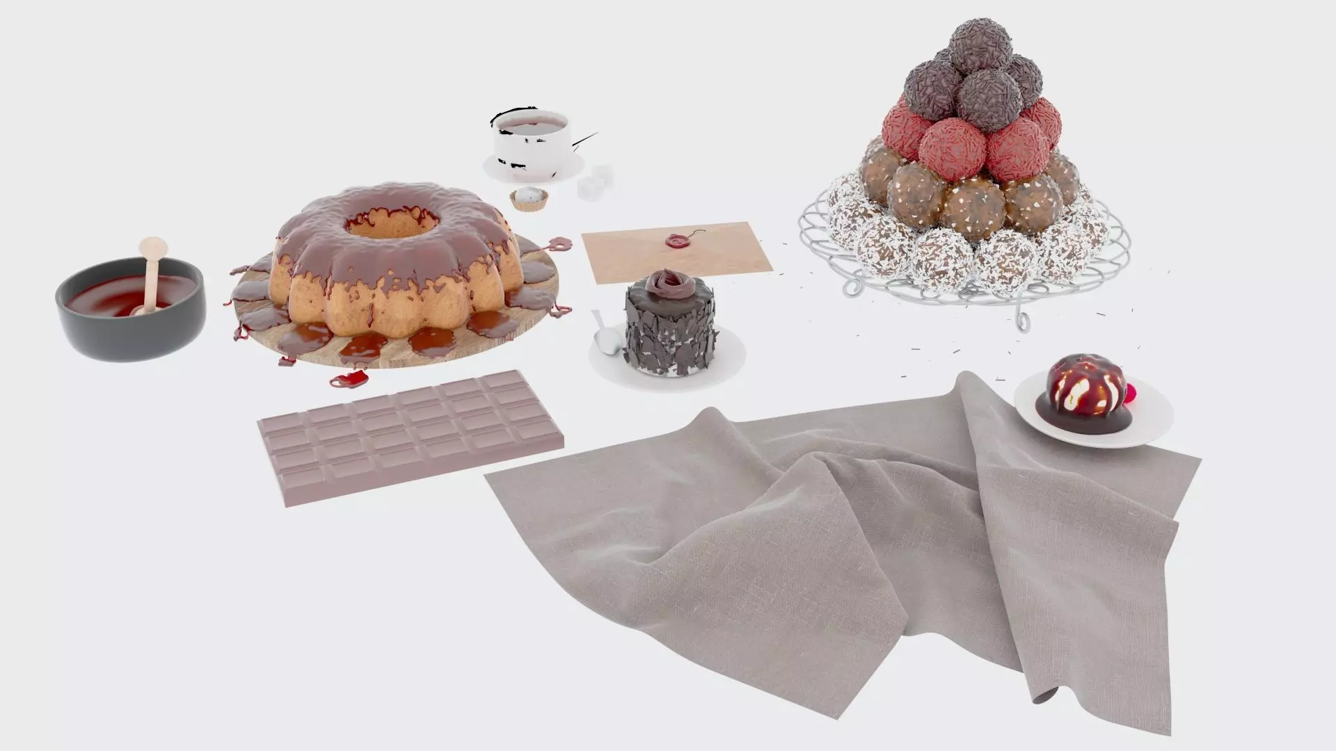 Sweets and Tea 3D model_14