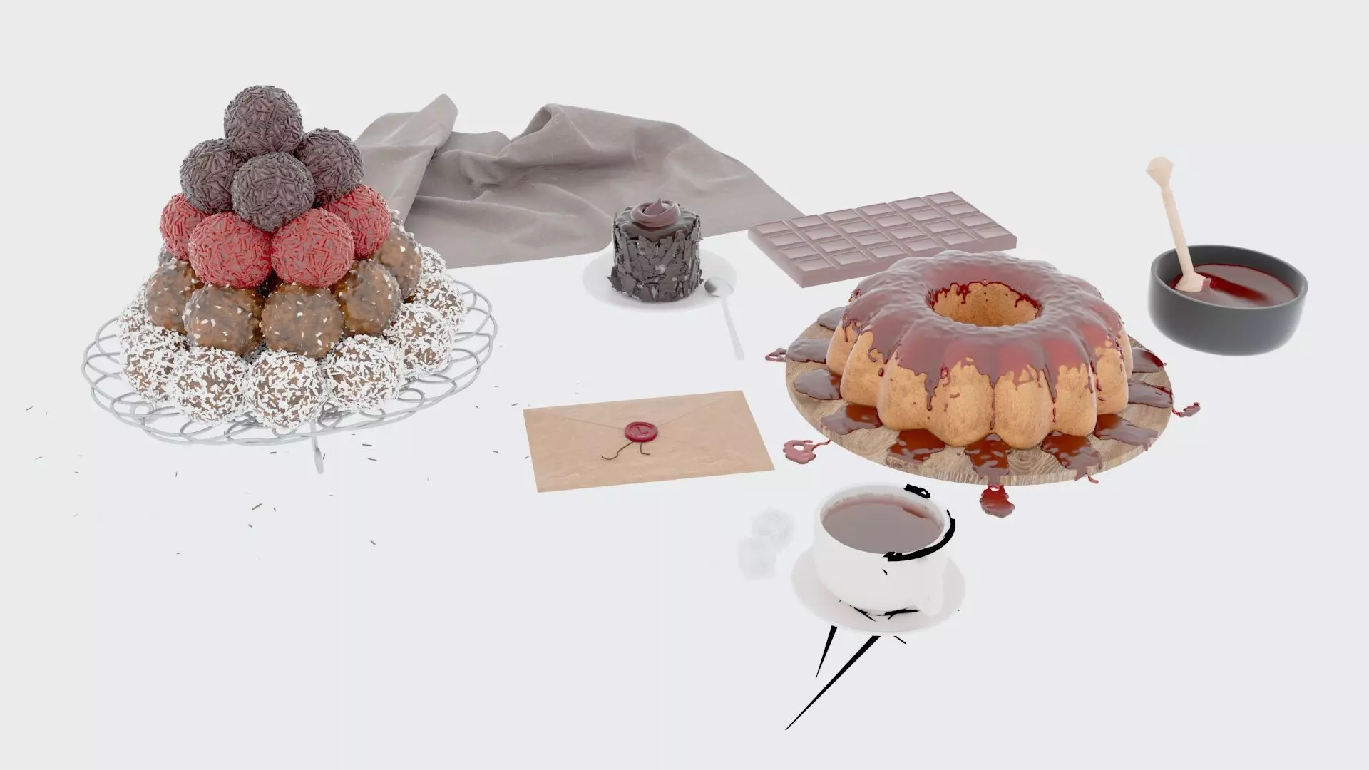 Sweets and Tea 3D model_7