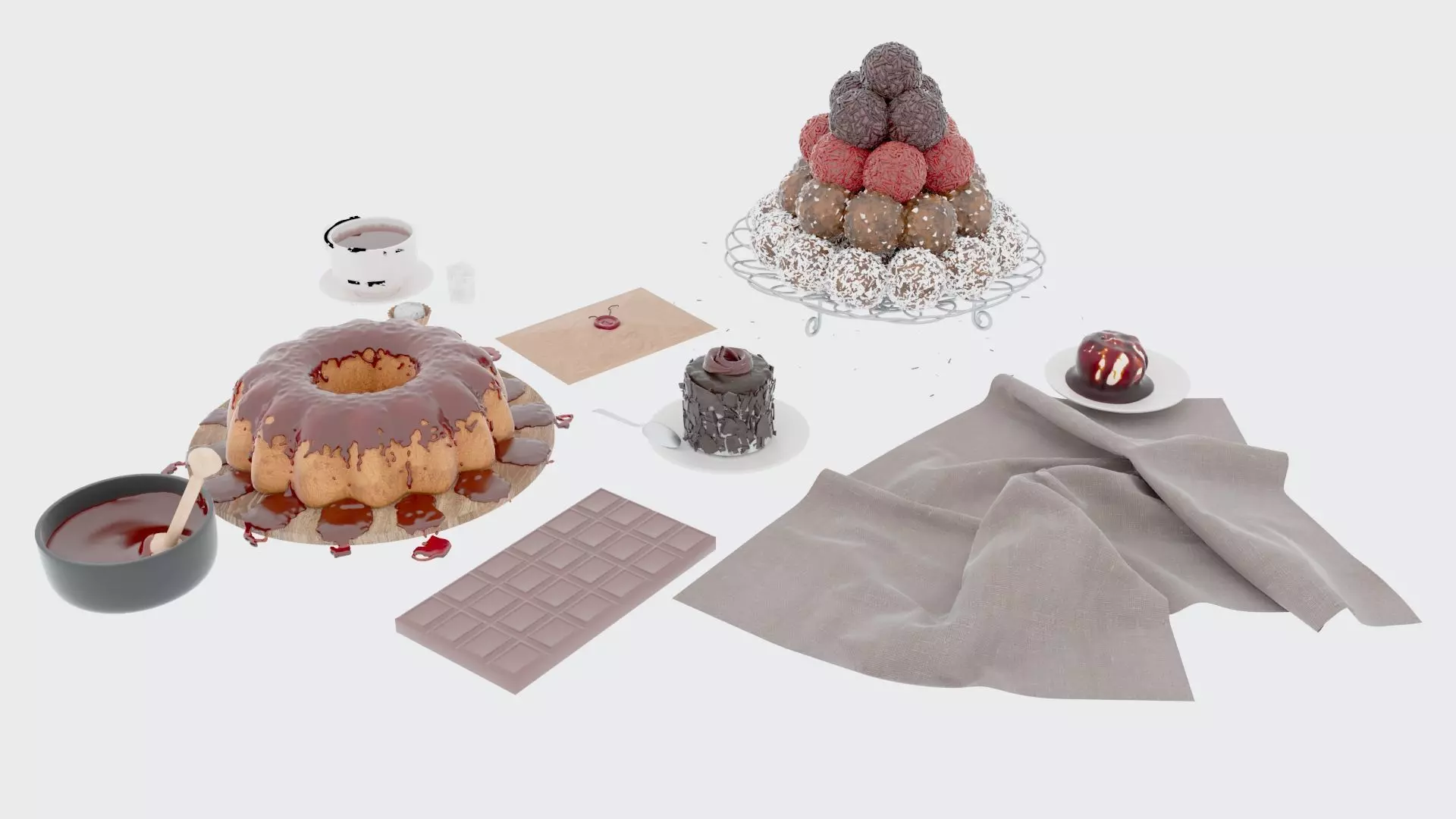 Sweets and Tea 3D model_15