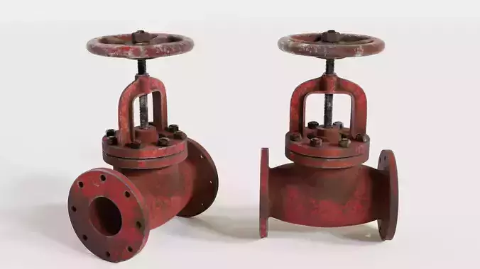 Gate Valve - dirty and rust 3D model