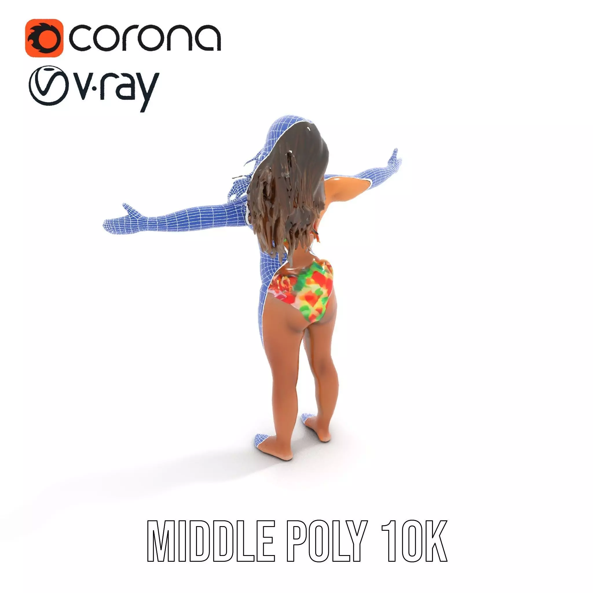 Vibrant TieDye Bikini model pack Low-poly 3D model_17
