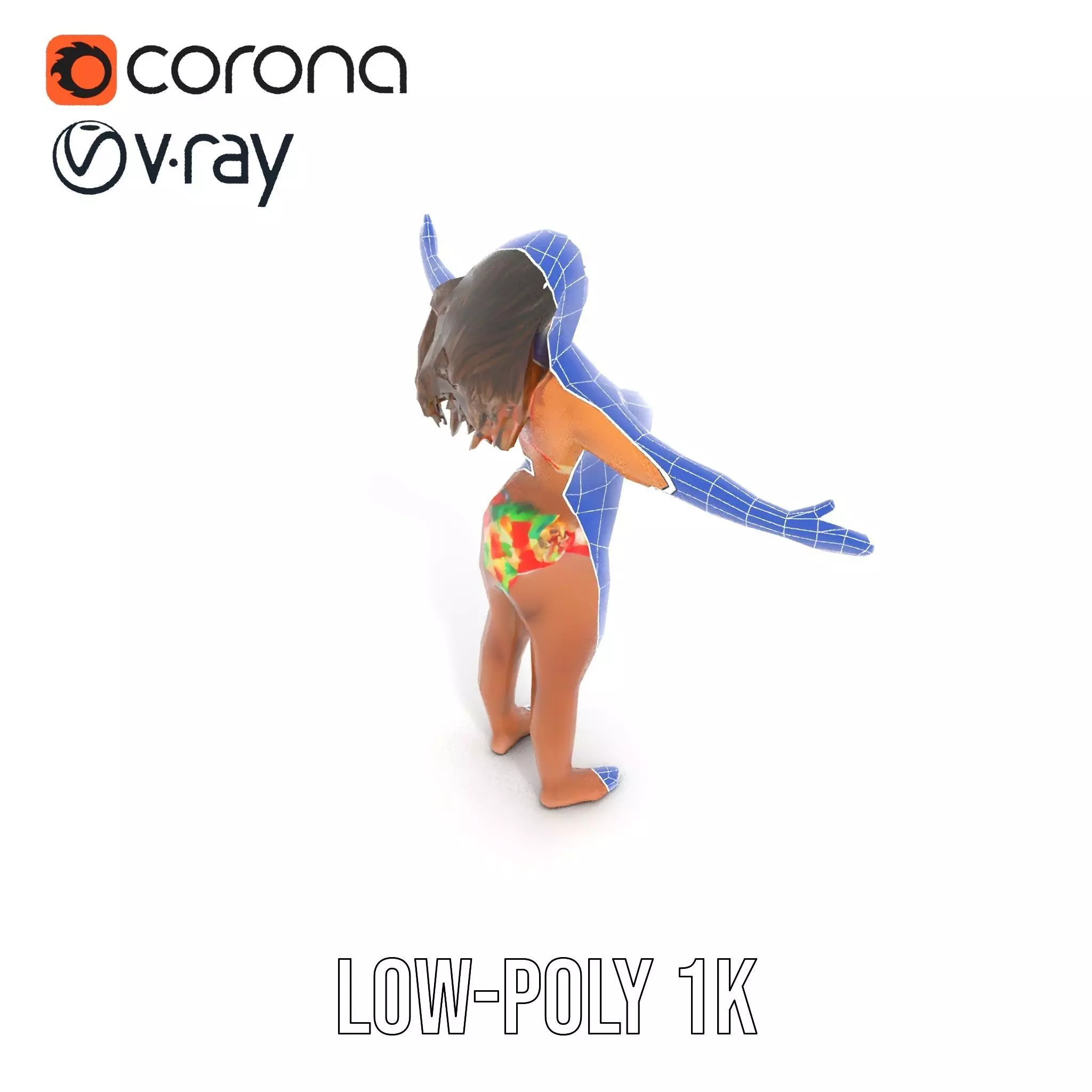 Vibrant TieDye Bikini model pack Low-poly 3D model_29