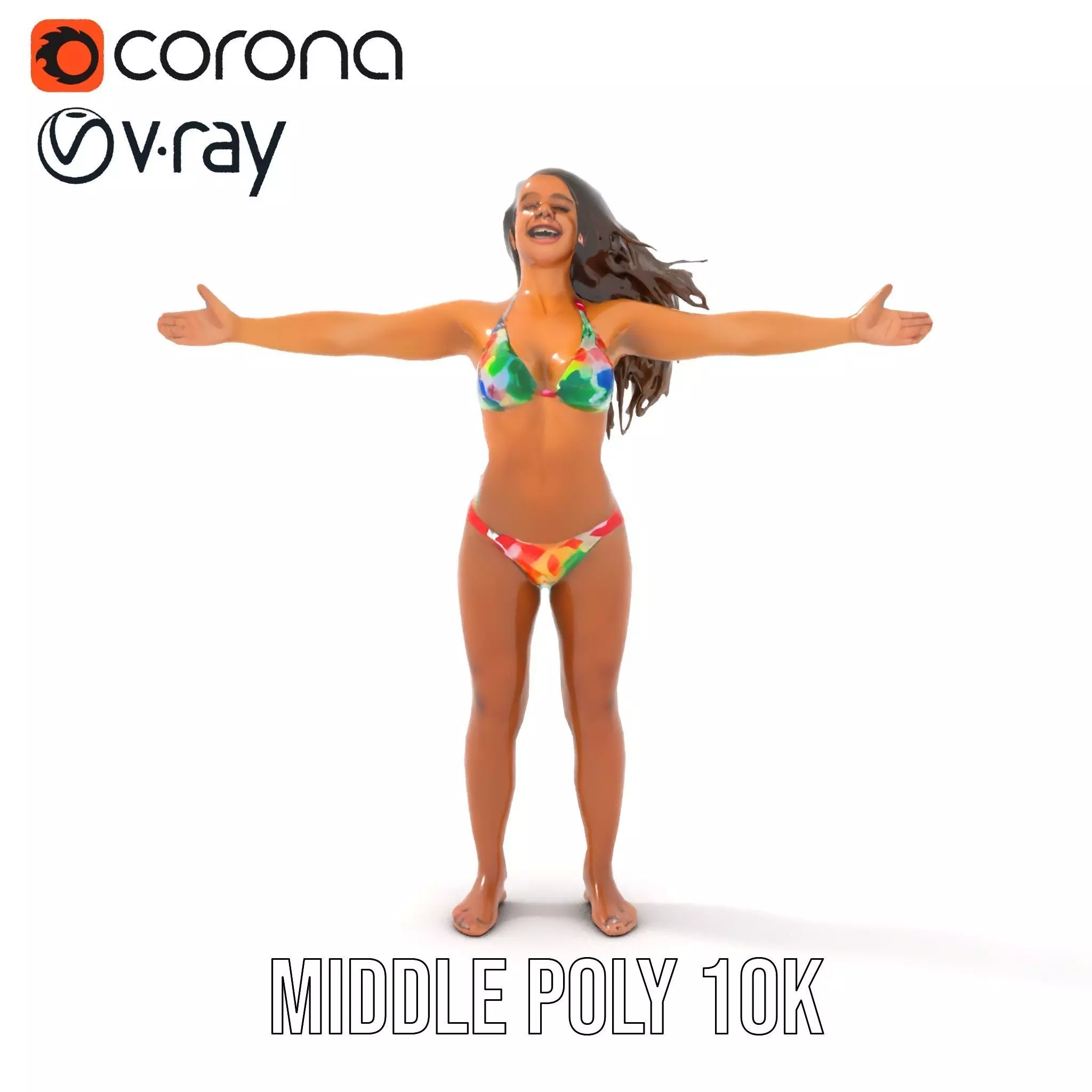 Vibrant TieDye Bikini model pack Low-poly 3D model_14