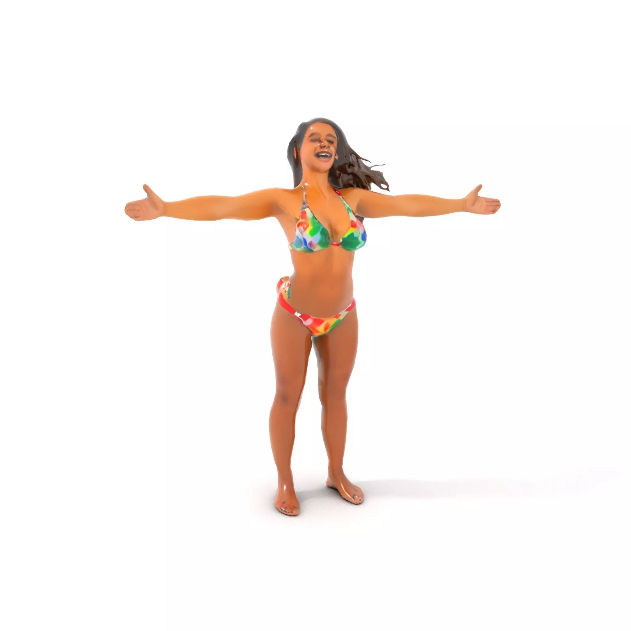 Vibrant TieDye Bikini model pack Low-poly 3D model_7