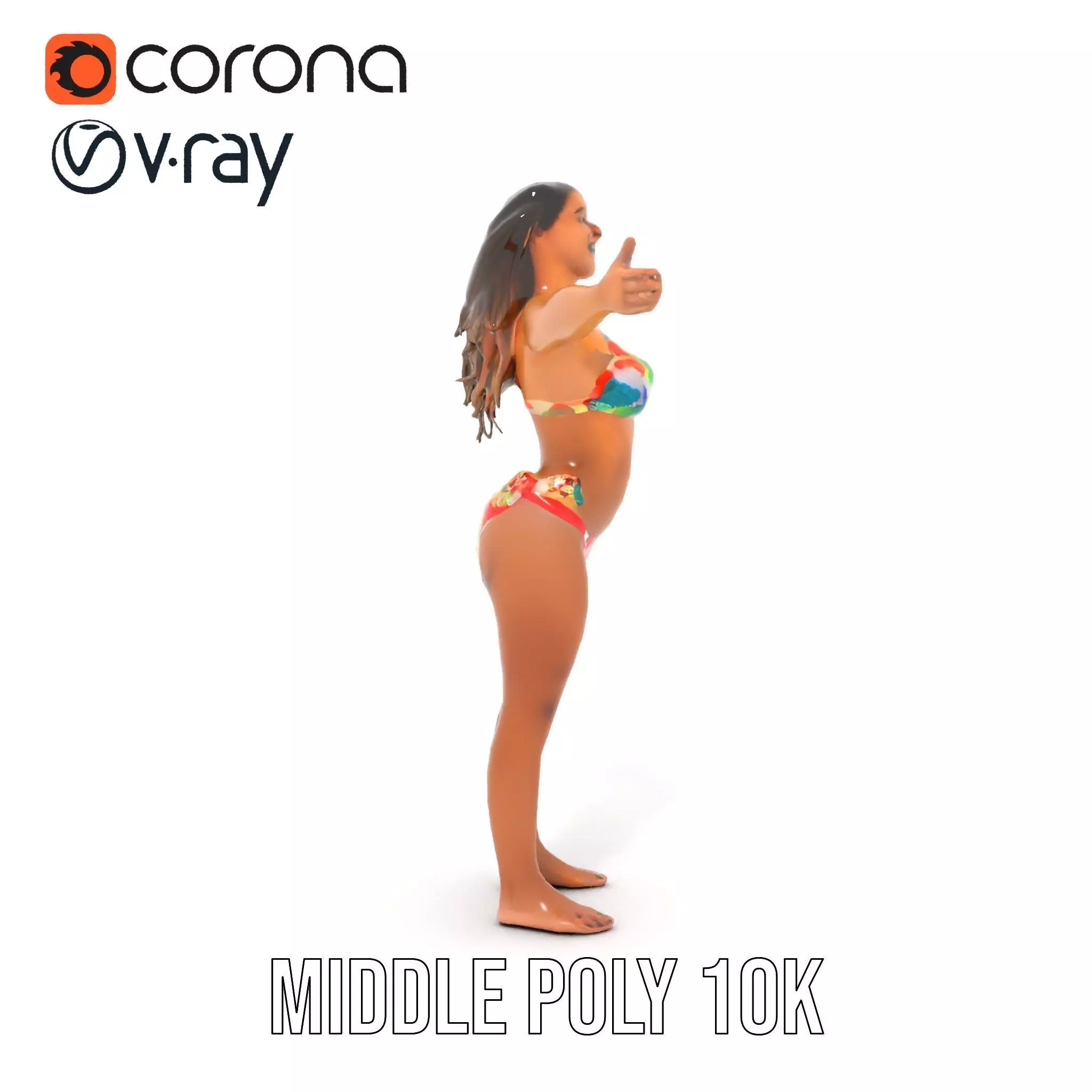 Vibrant TieDye Bikini model pack Low-poly 3D model_19