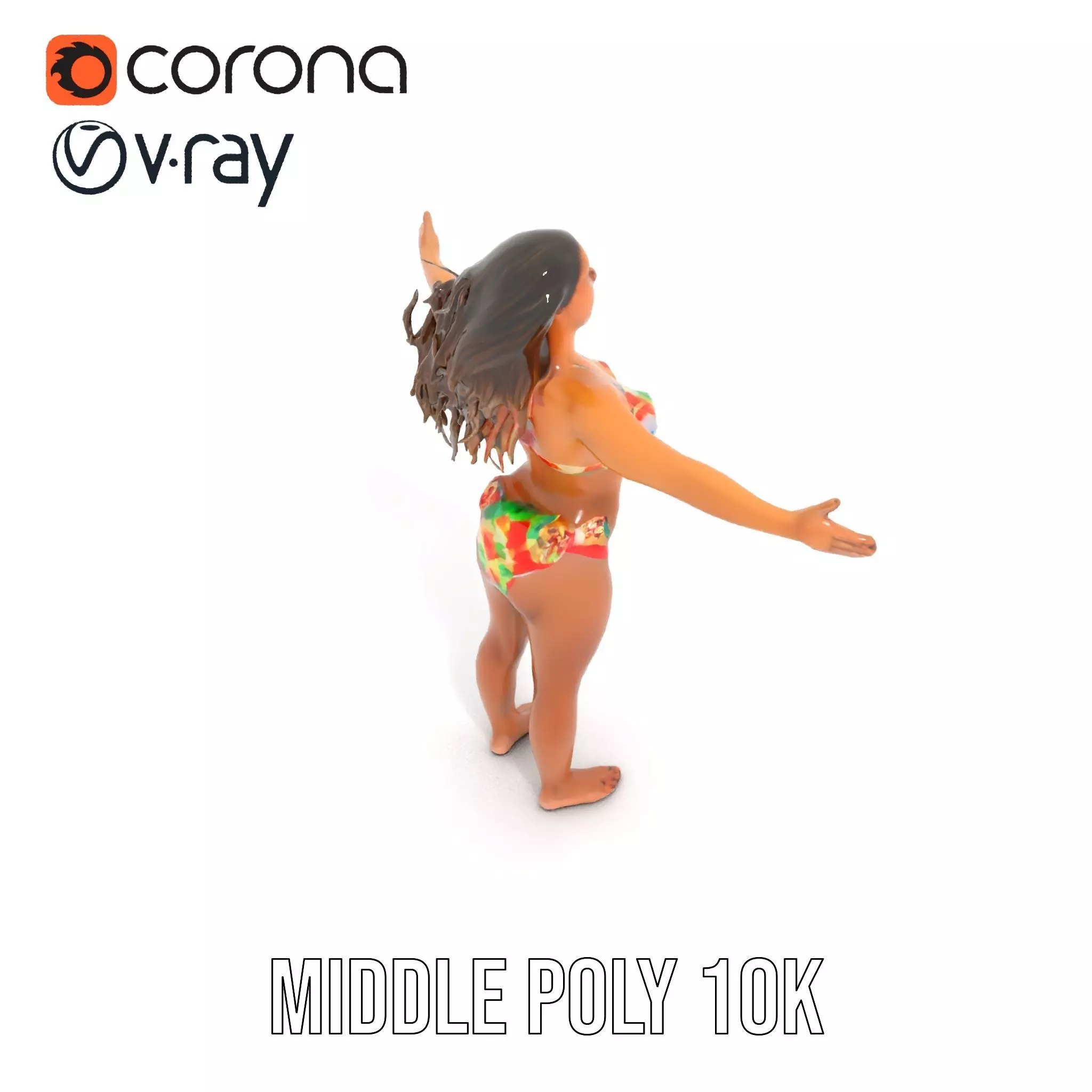 Vibrant TieDye Bikini model pack Low-poly 3D model_22