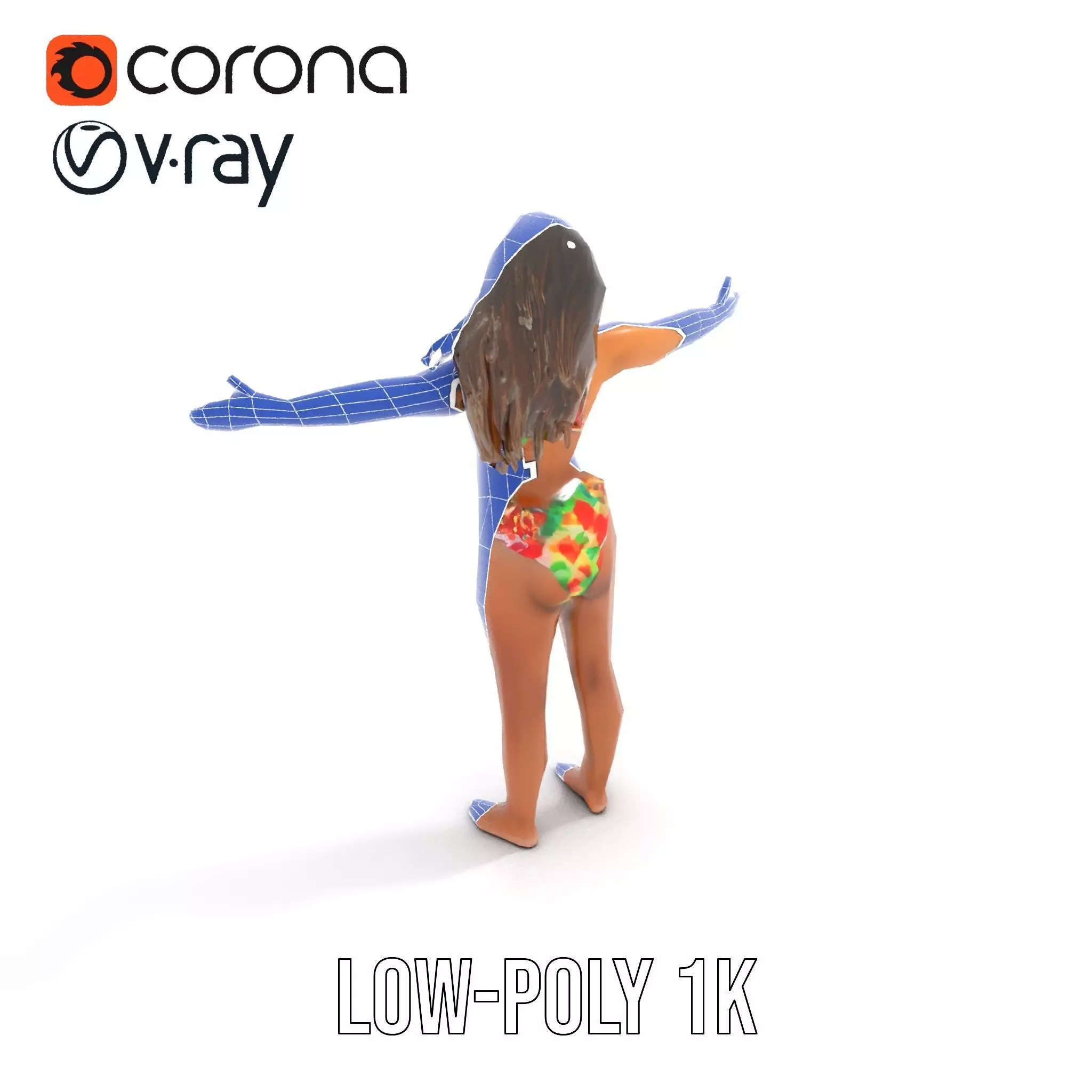 Vibrant TieDye Bikini model pack Low-poly 3D model_23