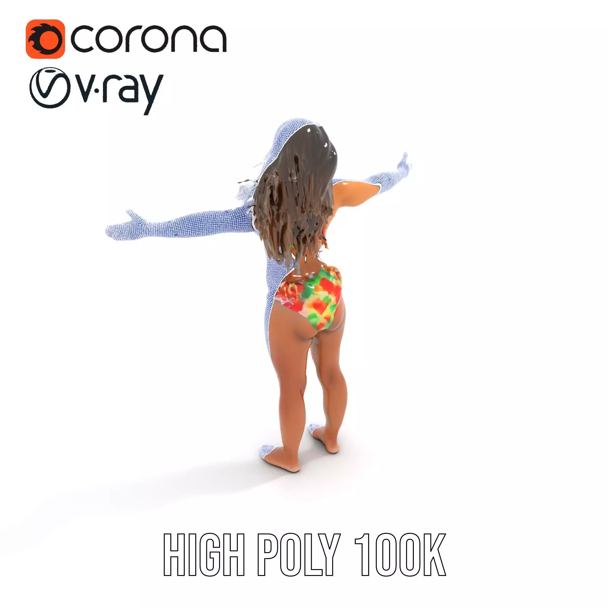 Vibrant TieDye Bikini model pack Low-poly 3D model_35