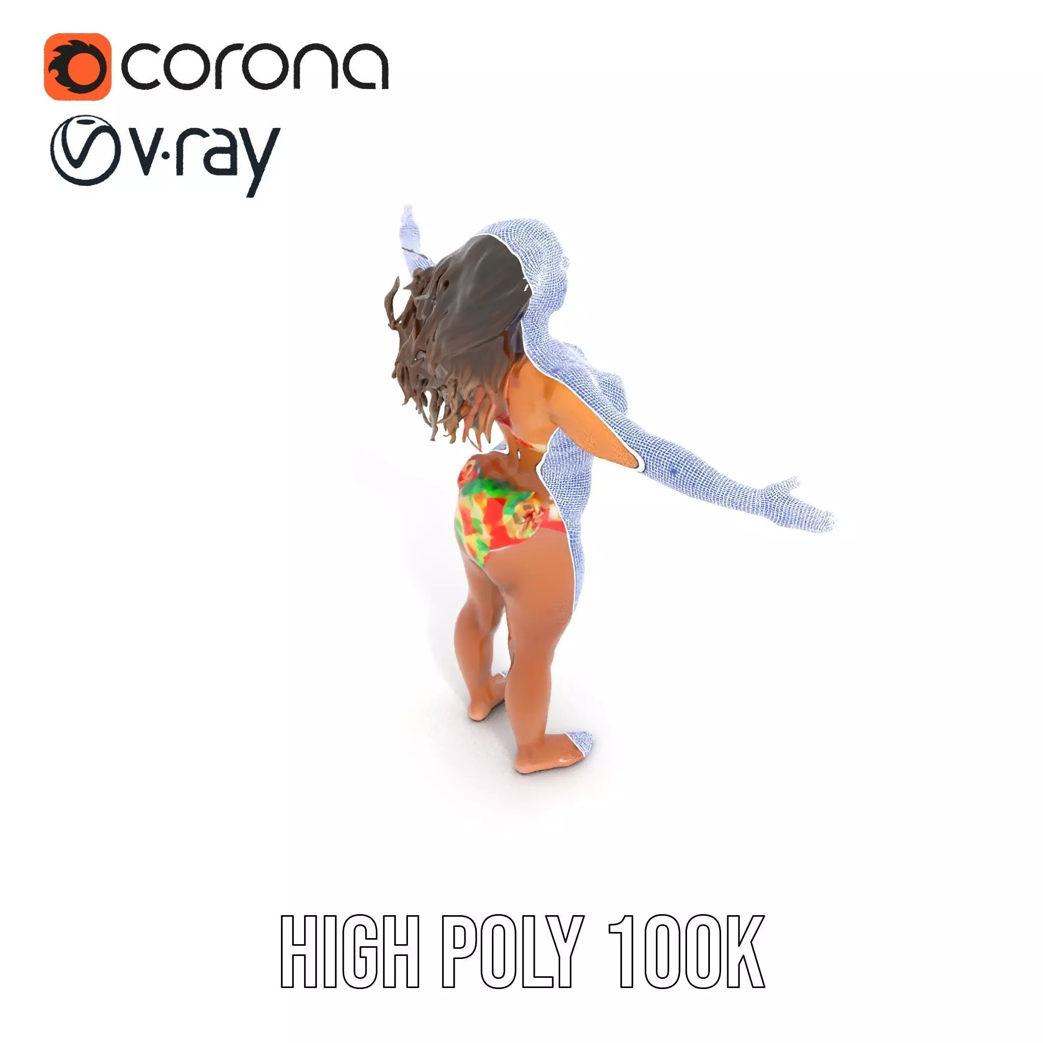 Vibrant TieDye Bikini model pack Low-poly 3D model_33