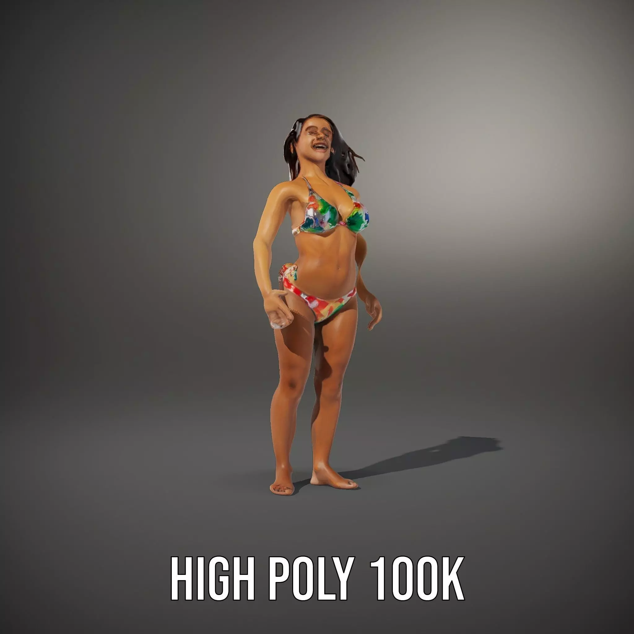 Vibrant TieDye Bikini model pack Low-poly 3D model_10