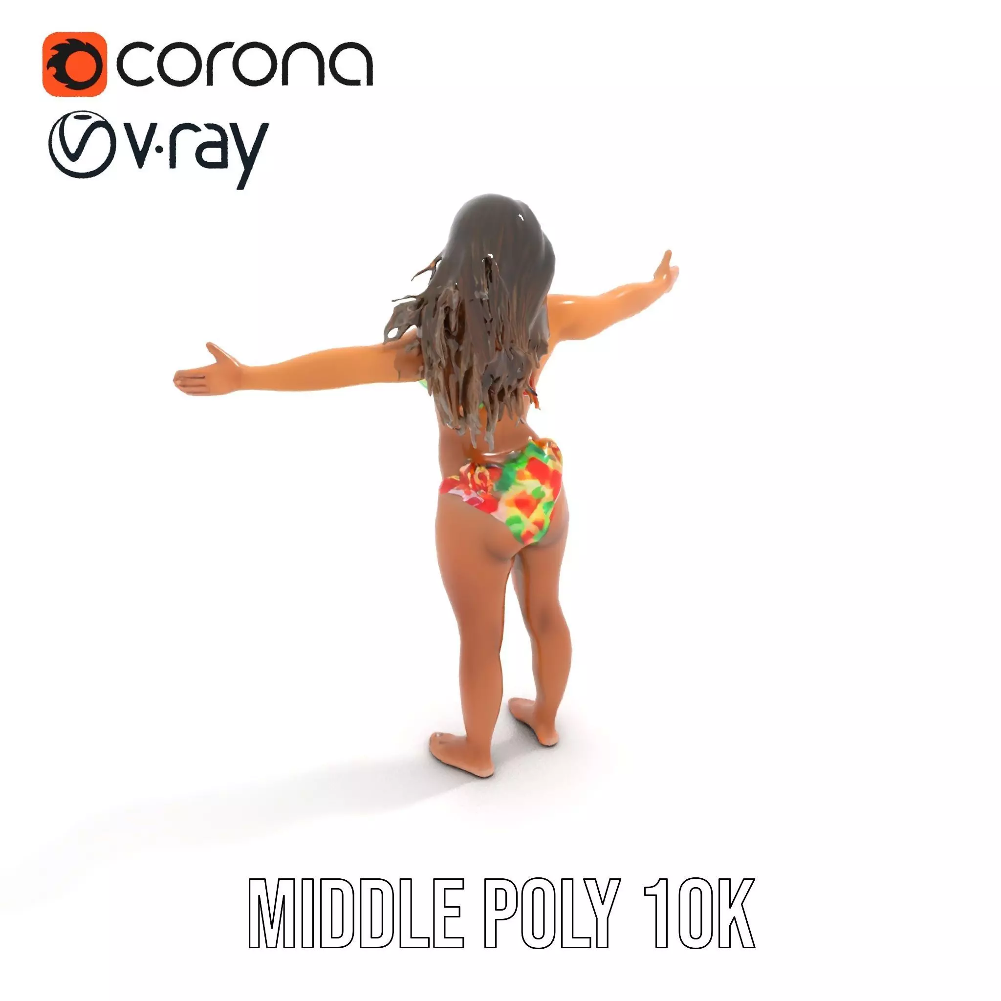 Vibrant TieDye Bikini model pack Low-poly 3D model_6