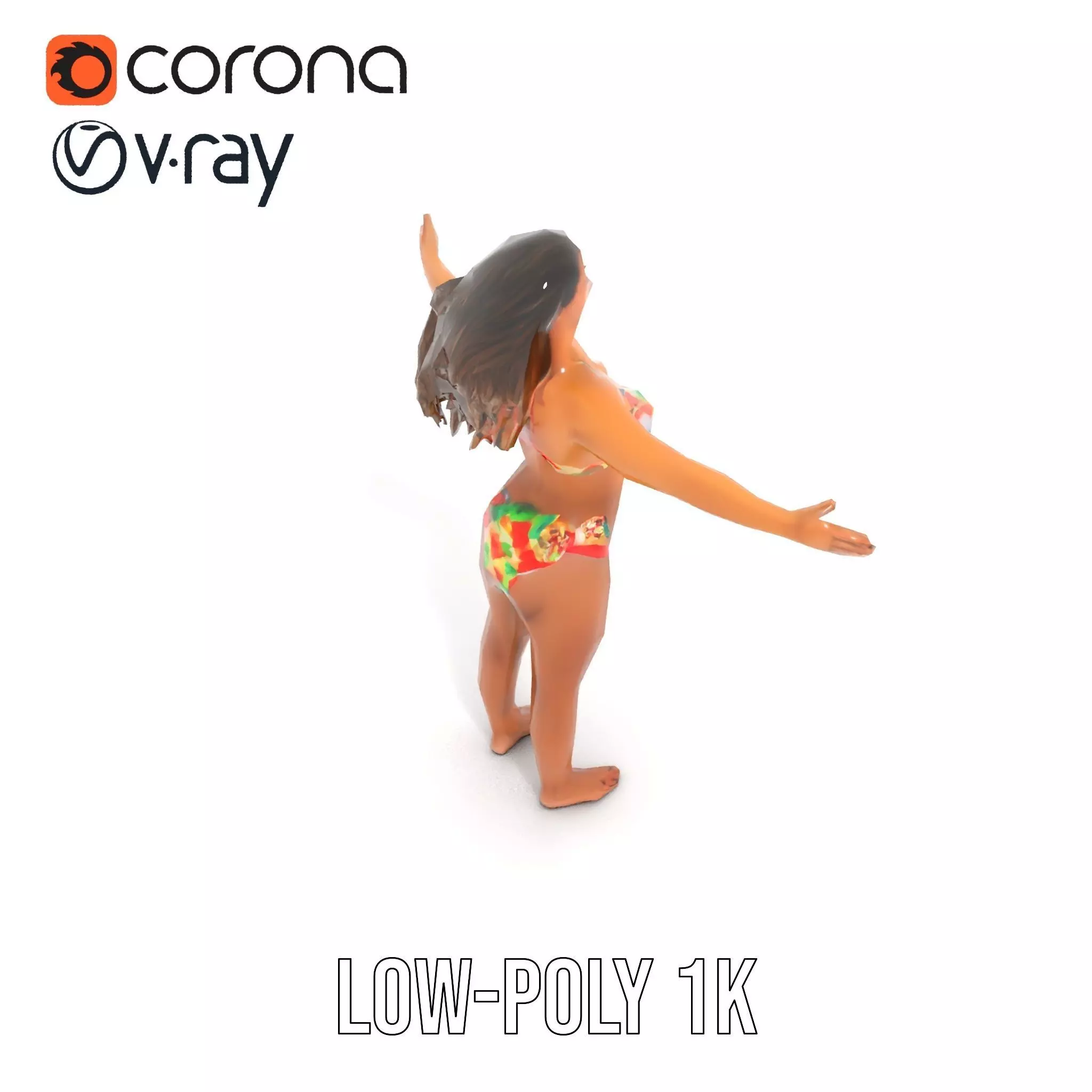 Vibrant TieDye Bikini model pack Low-poly 3D model_9