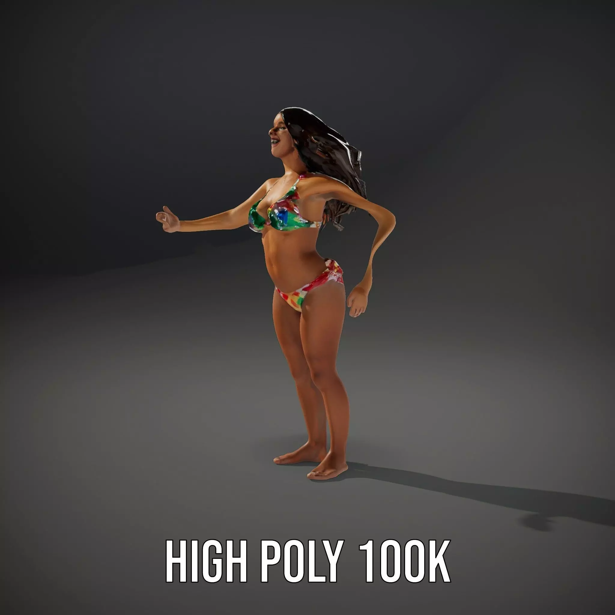 Vibrant TieDye Bikini model pack Low-poly 3D model_16