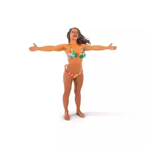Vibrant TieDye Bikini model pack Low-poly 3D model Vibrant TieDye Bikini model pack Low-poly 3D model
