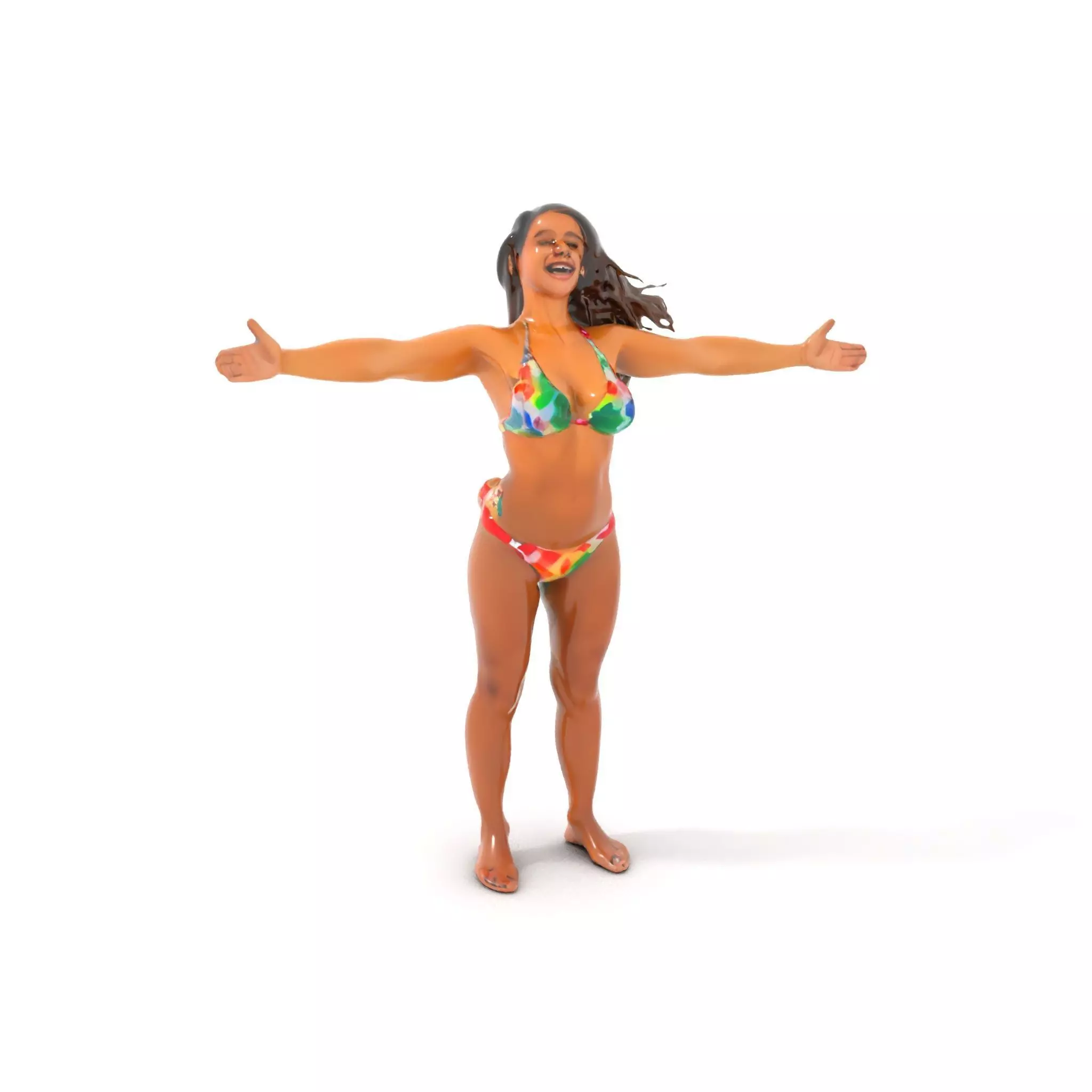 Vibrant TieDye Bikini model pack Low-poly 3D model_0